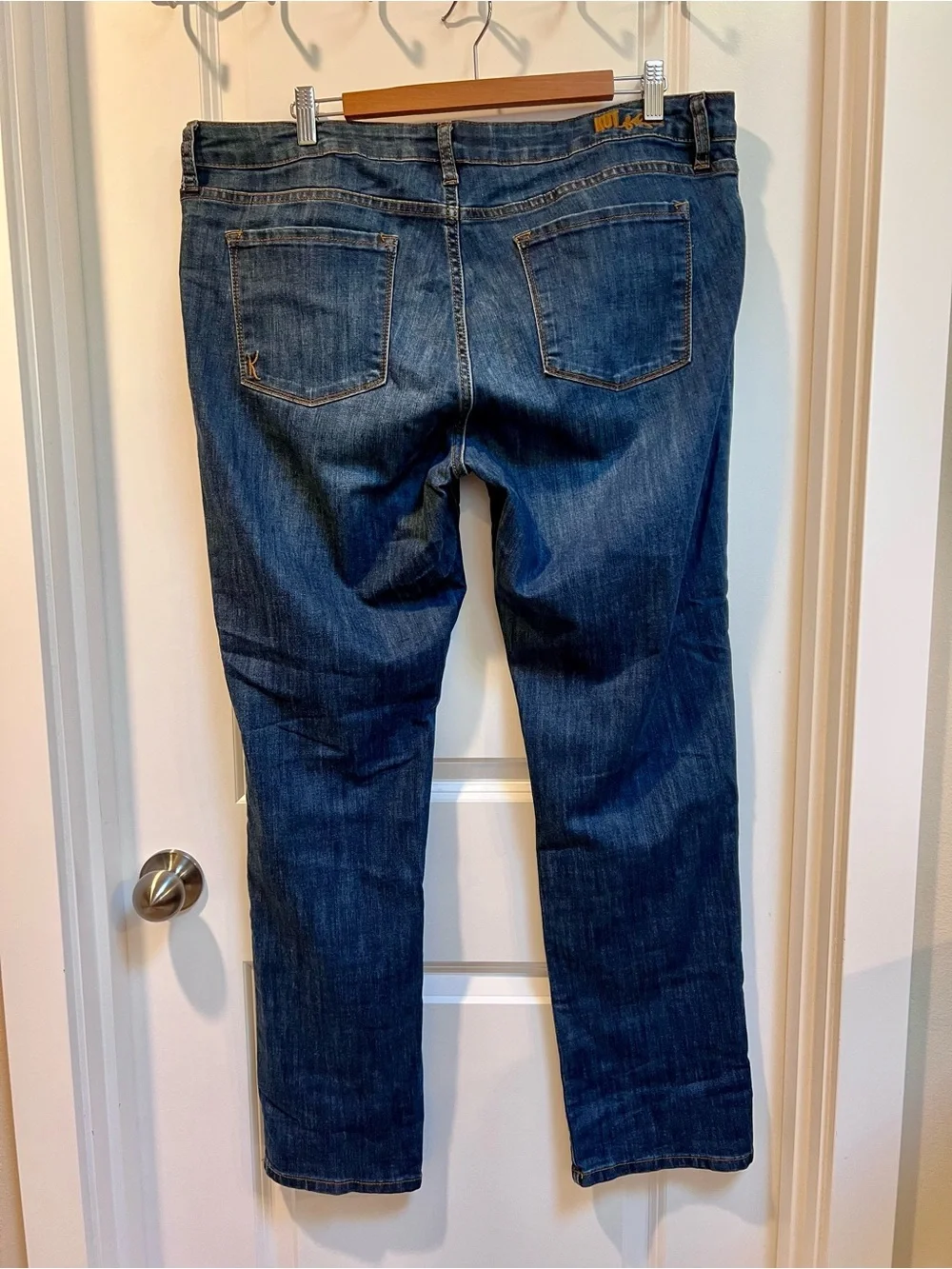 Kut from the Kloth Classic High-Rise Straight Jeans Dark Indigo Plus Size Sz 16